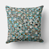 Coussin Morceau bleuté perforé sur la texture blanche (Verso)