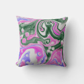 Coussin mordern rose, violet et gris. (Recto)