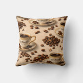 Coussin Morning, sleepy coffee bean funny relatable coffee (Verso)