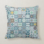 Coussin Moroccan tile-orange et light turquoise<br><div class="desc">Moroccan tile-orange et light turquoise</div>