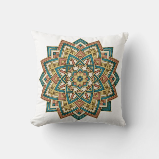 Coussin Moroccan Zellij Tile Art Pillow (Recto)