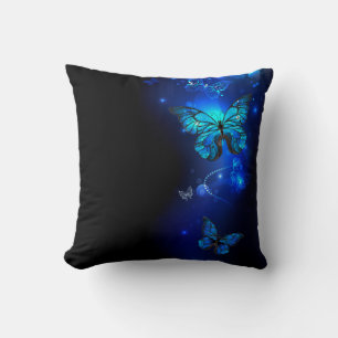 Coussin Morpho Butterfly in the Dark Background