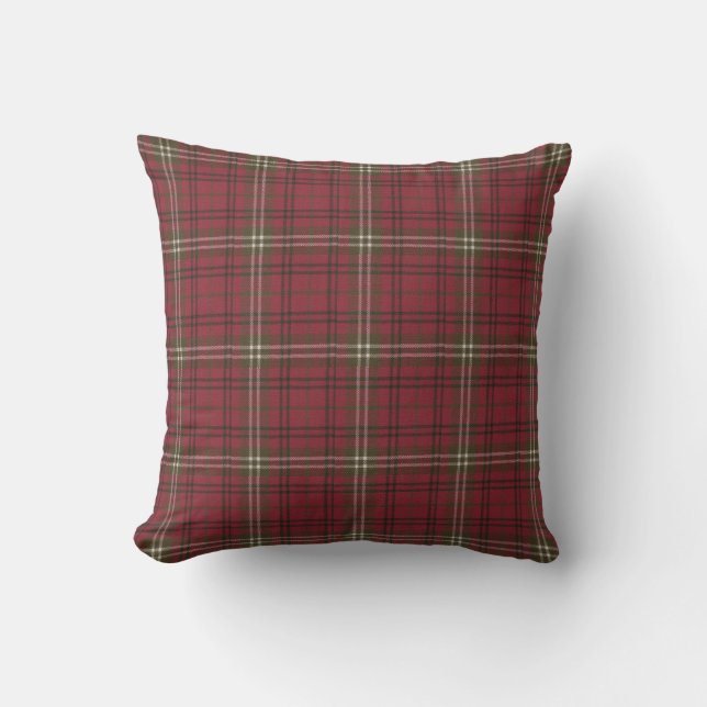 Coussin Morrison Red Patiné Original Tartan écossais (Recto)