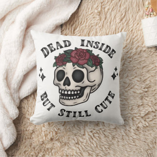 Coussin Mort À L'Intérieur Mais Encore Mignonne Crâne Flor