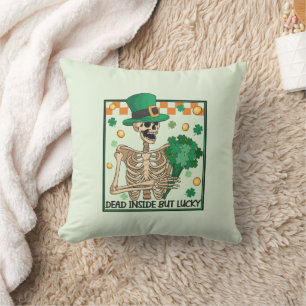 Coussin Mort À L'Intérieur Mais Lucky - Skeleton Leprechau
