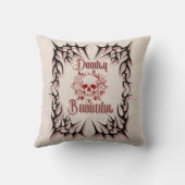 Coussin Mortel Beau - Gothique Crâne Floral (Verso)