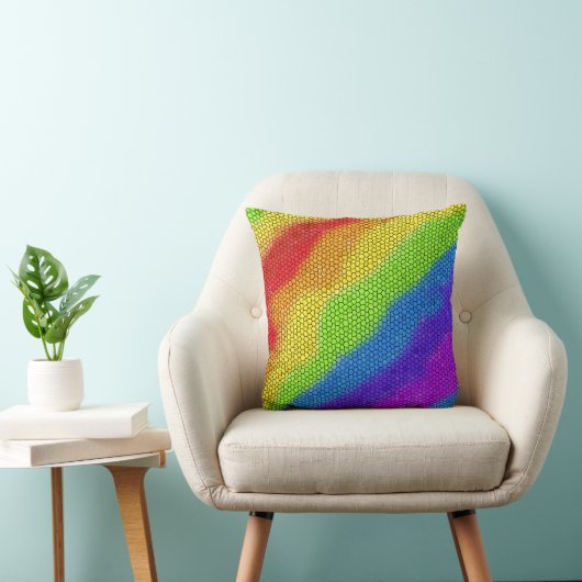 Coussin Mosaic Abstrait Rainbow Design - (Chaise)