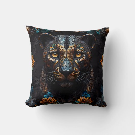 Coussin Mosaic Leopard Majesty (Recto)