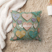 Coussin Mosaic Love : Coeurs Pastel (Couverture)