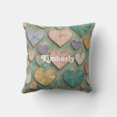 Coussin Mosaic Love : Coeurs Pastel (Verso)