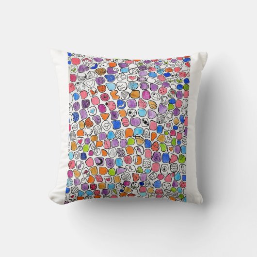 Coussin Mosaic Pattern with Whimsical Symbols (Recto)