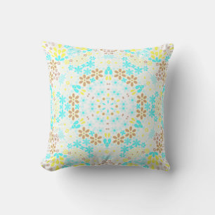 Coussin Mosaïque Abstraite kaléidoscopique fleurs florales