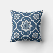 Coussin Mosaïque bleue et blanche motif (Verso)