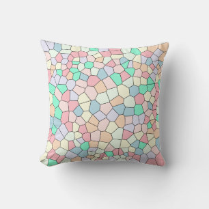 Coussin Mosaïque cellulaire pastel