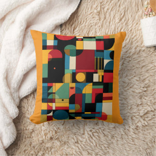 Coussin Mosaïque Coloré Abstrait Géométrique Bauha
