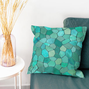 Coussin Mosaïque Cyane Aquamarine