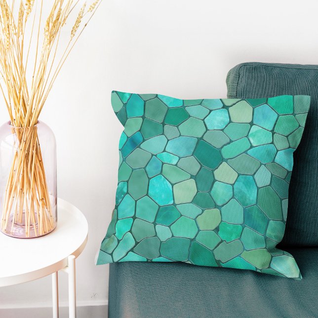 Coussin Mosaïque Cyane Aquamarine (Créateur téléchargé)