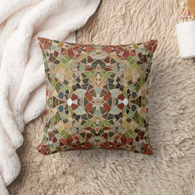 Coussin mosaïque de la terre verte (Couverture)