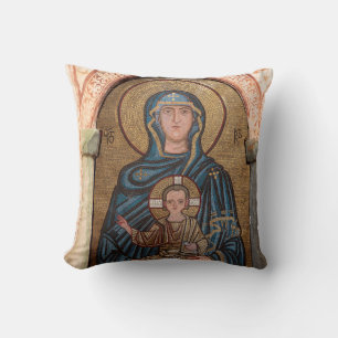 Coussin Mosaïque de la Vierge Marie et Jésus