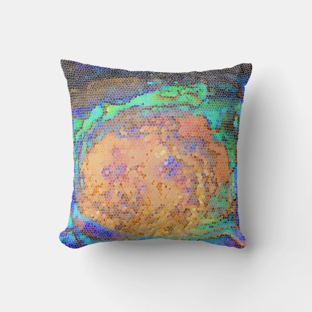 Coussin Mosaïque en Abalone Shell Motif (Recto)