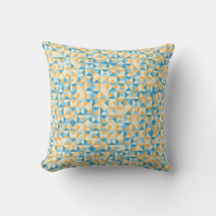 Coussin Mosaïque en bleu et orange