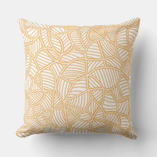 Coussin Mosaïque feuille aléatoire pâle orange