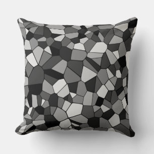 Coussin Mosaïque géométrique gris moderne