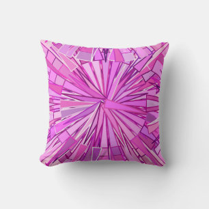 Coussin Mosaïque géométrique moderne, violet et orchidée