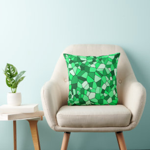 Coussin Mosaïque géométrique verte moderne