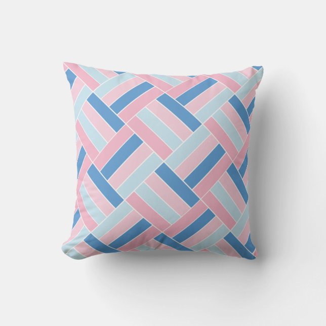 Coussin Mosaïque rose et bleu (Recto)