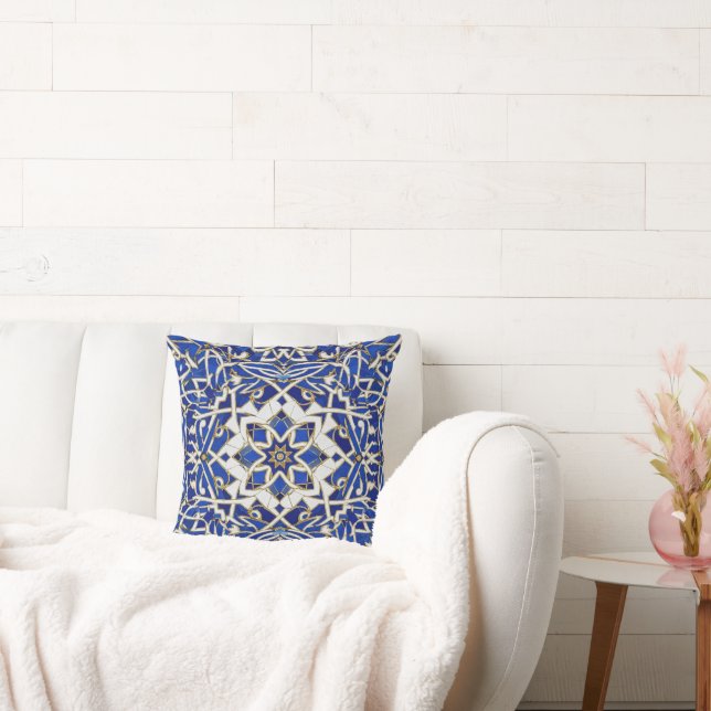 Coussin mosaïque royale bleue (Canapé)