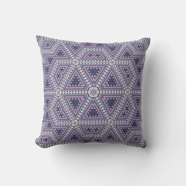Coussin Mosaïque sans joint abstrait kaléidoscope violet t (Recto)