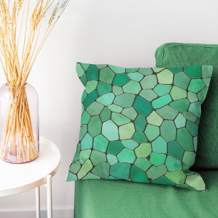 Coussin Mosaïque verte de la mer