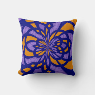 Coussin Mosaïque violette et jaune Art Abstrait