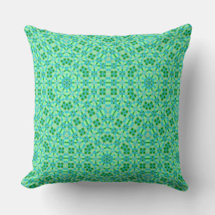 Coussin Mosaïques Bleues et Vertes