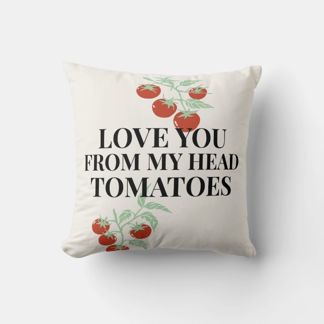 Coussin Mot de tomate d'amour pour le brunch de la maison  (Recto)
