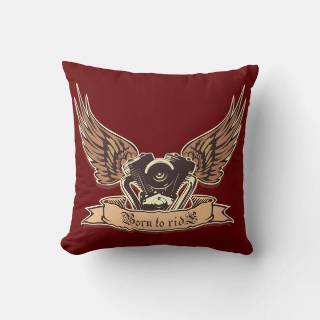 Coussin Moteur à moto à dessin animé (Recto)