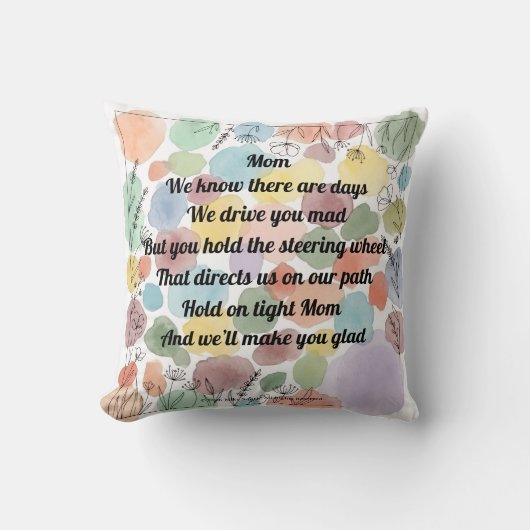 Coussin Mother's Day Poem Throw (Recto)