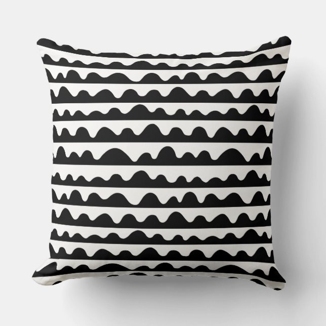 Coussin Motif 020815 - Noir sur blanc (Recto)