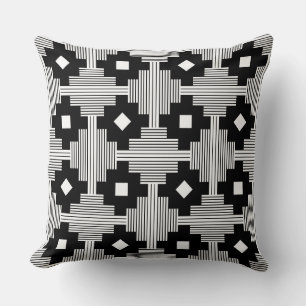 Coussin Motif 061214 - Blanc avec noir