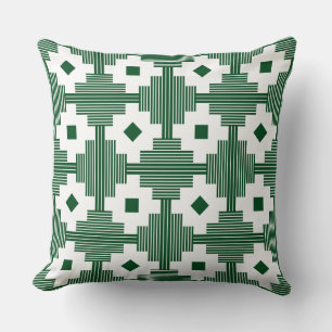 Coussin Motif 061214 - Blanc avec vert 02481c