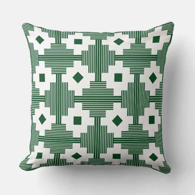 Coussin Motif 061214 - Blanc avec vert 02481c (Recto)