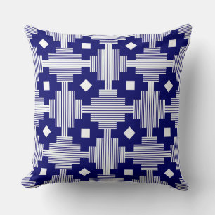 Coussin Motif 061214 - Marine profonde avec blanc