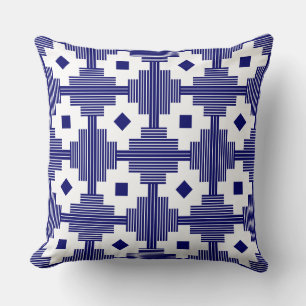 Coussin Motif 061214 - Marine profonde avec blanc