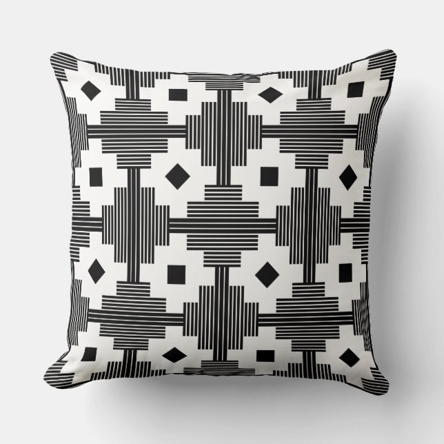 Coussin Motif 061214 - Noir avec blanc (Recto)
