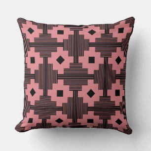 Coussin Motif 061214 - Noir avec rose e3868f