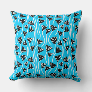 Coussin Motif 210121 - noir, blanc et bleu ciel