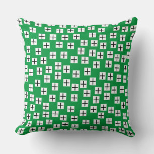 Coussin Motif 270715 - Blanc et noir sur vert 06983e