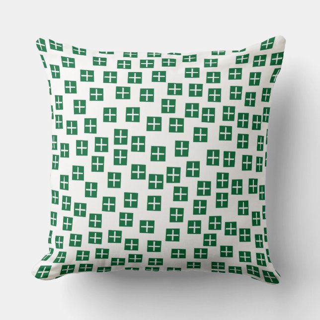 Coussin Motif 270715 - Vert et blanc de la forêt (Recto)