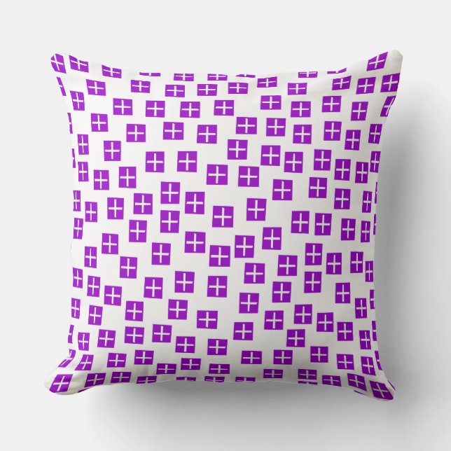 Coussin Motif 270715 - Violet et blanc (Recto)